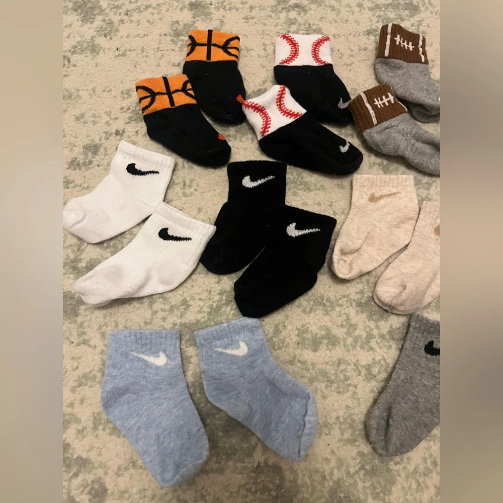 10 Pairs Baby Toddler Nike Swoosh Socks Boy Sports Bulk Lot